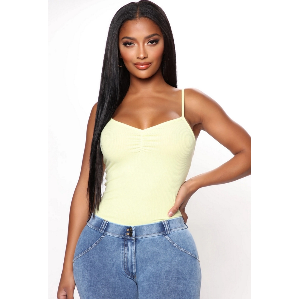 🆕Basically Ruched Cami Top - Yellow - Picture 1 of 4